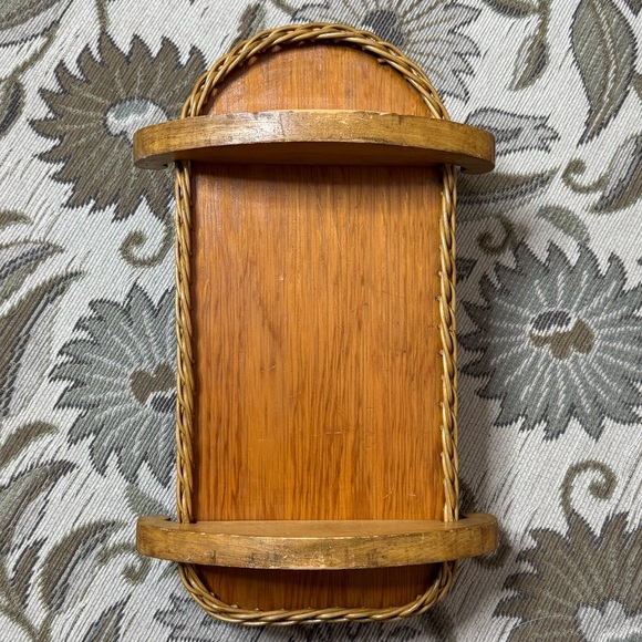 Wicker Doll Bed Cradle Bassinet Wood Rattan Rocking Basket Planter - Picture 6 of 6